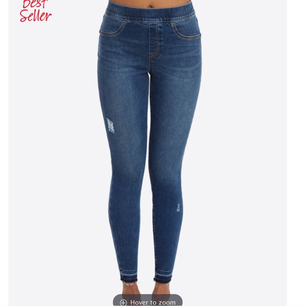 SPANX Dark Wash Denim Leggings - Blue